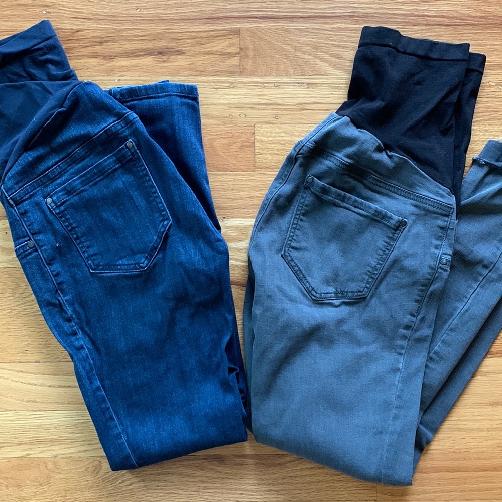 2 Pairs of Indigo Blue Maternity Pants